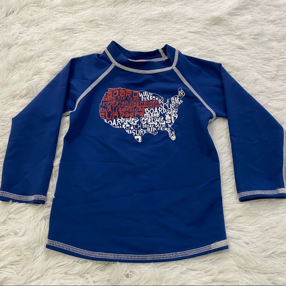 Charlie Rocket Baby Boy USA Map Rash-guard